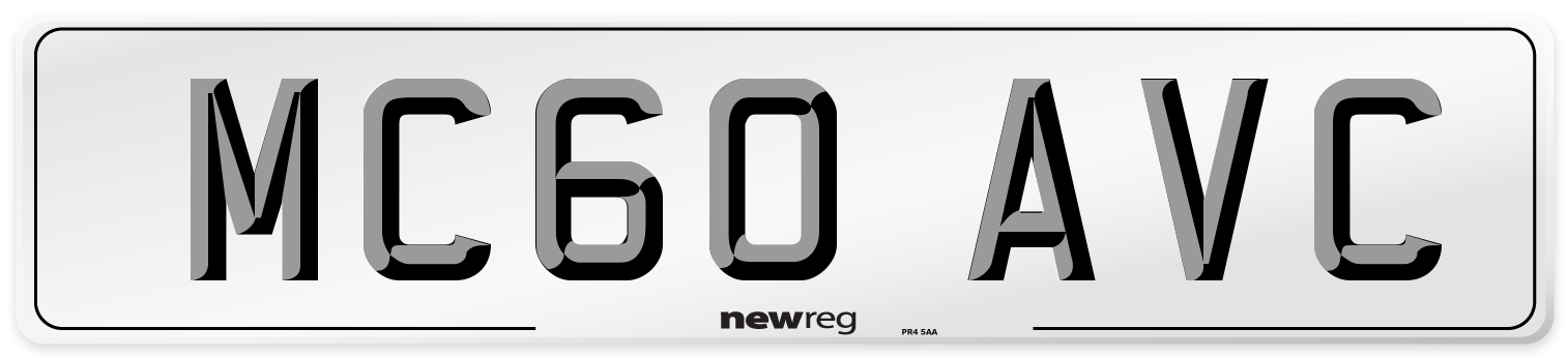 MC60 AVC Number Plate from New Reg